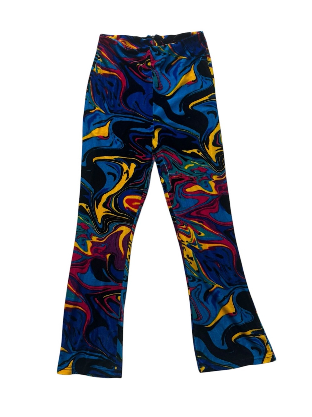 Multicolor Swirl Print Flare Pants